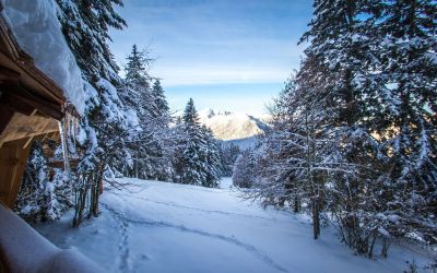 Cabanes sur les pistes de ski